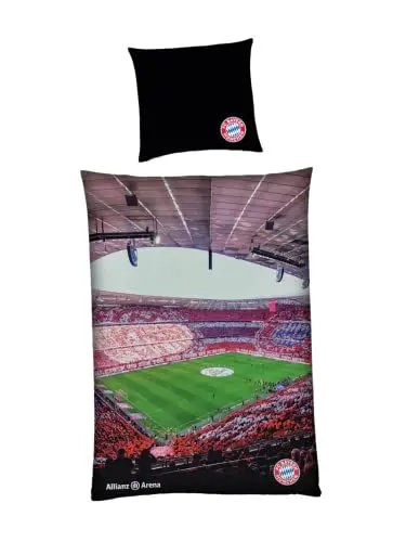 Produktbild: FC Bayern München Bettwäsche Allianz Arena I 135x200cm I Mehrfarbig I Fußballstadion