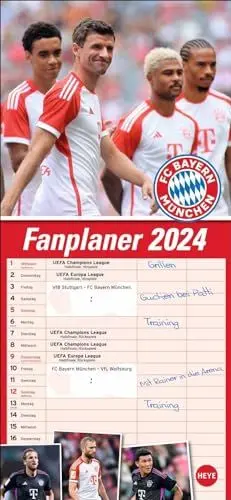 Produktbild: FC Bayern München Fanplaner 2024 Mehrfarbig