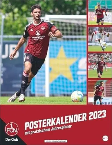 Produktbild: FC Nürnberg Posterkalender 2023. Fotokalender groß mit den besten Spielerfotos des Vereins. Wandkalender 2023 Großformat. 34x44 cm. Hochformat.