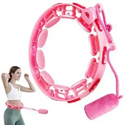 Produktbild: FCXJTU Smart Hula Reifen Hoop, Fitness Reifen Hoop Fällt Nicht 16 abnehmbare Massageknoten Verstellbarer abnehmen Hoola Hoops für Erwachsene, Kinder, Mädchen,Polypropylen (PP),Mehrfarbig