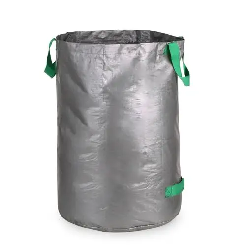 Produktbild: Fdit 100-Liter-Gartensack mit Großem Fassungsvermögen, PE-Rasenlaub-Müllsammler mit Vier Griffen für Gartenabfälle, Recycelbare Lagerung und Lagerfeuerholzscheite, Wasserabweisend und