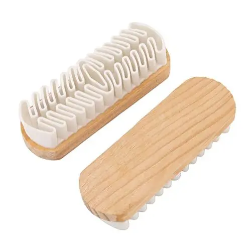 Produktbild: Fdit 2 STÜCKE Schuhe Wildlederbürste, Schuhbürsten Schuhpflege & Zubehör Buchenholz Silikon Schneestiefel Schuhe Reiniger Kreppbürste Wildleder Matte Schuhe Schrubber Reiniger