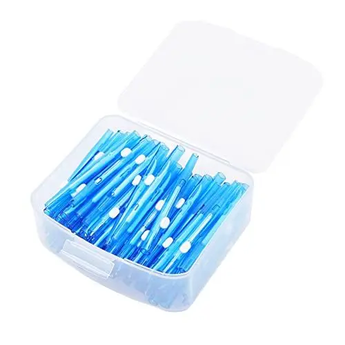 Produktbild: Fdit 80 Stück Interdentalbürsten-Zahnseide-Reiniger-Werkzeug Zahnspangen Kieferorthopädisches Push-Pull-Utensilien-Werkzeug Blau 80 Stäbchen mit Haushaltsbürsten-Reinigungsprodukt für
