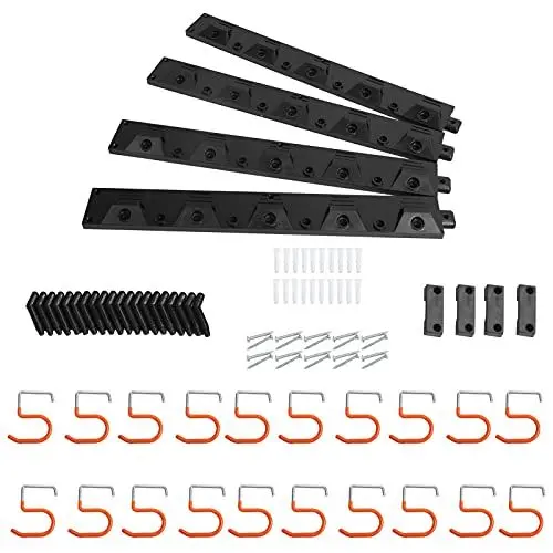Produktbild: Fdit Garage Werkzeughalter Organizer Wandhalterung Haken Kleiderbügel Utensil 64 Zoll Wandaufhängung Montierte Aufbewahrung für Kleiderbügel Wandwerkzeug Werkzeugaufhänger