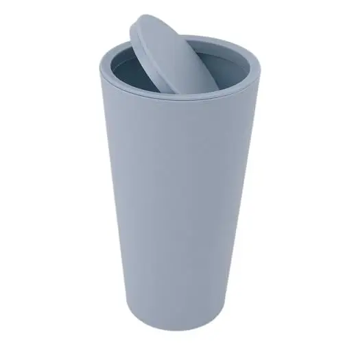 Produktbild: Fdit Mini-Mülleimer für den Schreibtisch, Kleiner Korb, Dekoration für Lebensmittel, Minimalistisch für Desktop-Miniaturen in Recycling-Behältern zu Hause (hellblau)