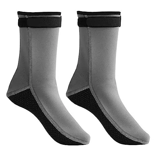 Produktbild: Neopren-Tauchsocken, Warm, 3 Mm Dick, Zum Schwimmen, Tauchen, Schnorcheln, Rutschfester Klettverschluss für Erwachsene und (XL)