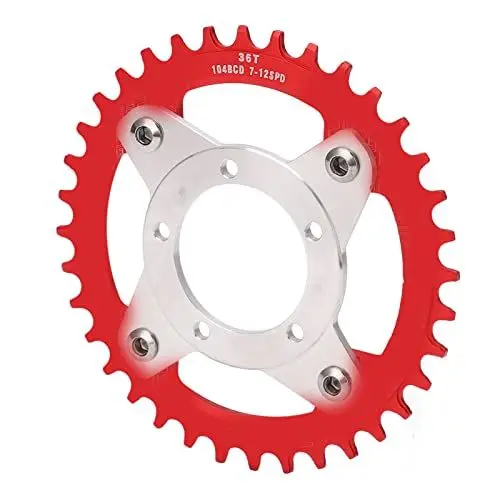 Produktbild: Fdit Stabile Leistung Motorrad-Getriebeadapter, BBS01 BBS02 36T 104BCD Kettenblattadapter für Elektrofahrräder (Rot)