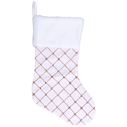 Produktbild: Weihnachtsstrumpf mit Großem Innenraum, Exquisites Aussehen, Langlebiges Design für die Festivaldekoration (White)