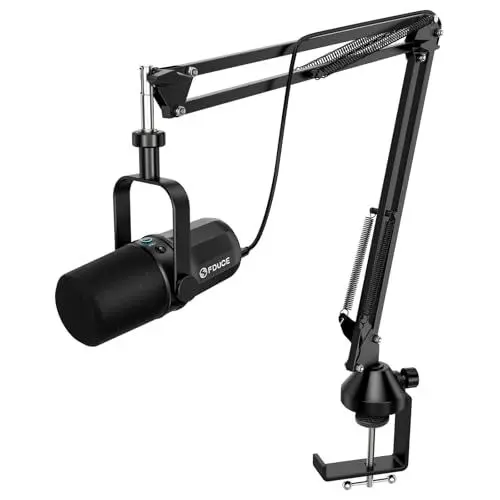 Produktbild: FDUCE SL40+ dynamisches Podcast-Mikrofon, USB/XLR-Mikrofon-Set für Gaming und Streaming, dynamisches Mikrofon mit Galgenarmst?nder, integrierter Kopfh?rerausgang, Stummschalttaste, Gain-Taste