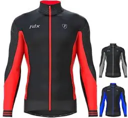 Produktbild: FDX Herren Thermodream Winter Radfahren Jersey Langarm, wasserdicht, Winddicht, Thermisch, leicht, warm Super Roubaix Stoff, Fahrrad-Top, Fahrrad-Reiten Sport MTB Kleidung