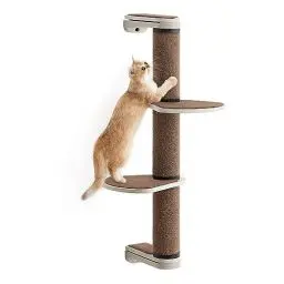 Produktbild: Feandrea Clickat Kollektion - Nr. 006 Kratzsäule, extrem schnelle Montage, unbegrenzt erweiterbar, austauschbare Teile, Kratzbaum Wand, Dicker Stamm Ø 10,5 cm, 2 Ablagen, Kletterwand Katzenbaum