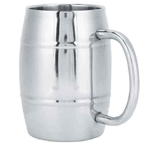 Produktbild: Edelstahl Becher, Edelstahl Bierkrug, 500ml Doppelwandiger Bierkrug für Camping Reise Kaffeetassen Outdoor Camping Tee Kaffeetasse