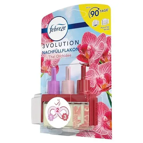 Produktbild: Febreze 3Volution Duftstecker Nachfüllflakon 20 ml Thai Orchidee, 3 Abwechselnde Düfte Bekämpfen Gerüche
