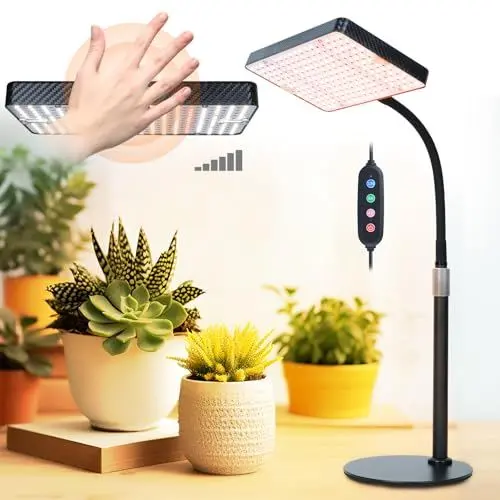 Produktbild: FECiDA Schreibtisch Pflanzenlampe, Vollspektrum Pflanzenlicht für Zimmerpflanzen, Dimmbar Pflanzenleuchte LED 2000 Lumen, 25 Watt, Wachstumslampe für Pflanzen, Daisy Chain Funktion, 4/8/12 Hr Timer