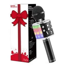 Produktbild: Fede Karaoke Mikrofon, Drahtloses Bluetooth Mikrofon für Kinder, Lustige Geschenke Spielzeug für Teenager Mädchen Jungen, Tragbares KTV Lautsprecher Recorder für Smartphone PC