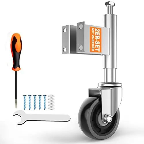 Produktbild: HomeGoGo Federbelastete Torrollen 100 mm - Robustes Hardware für Stahltüren bis zu 300 kg - 2 Stück