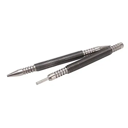 Produktbild: Federbelastetes Nagelset, 2-teiliges Scharnierstiftstanzer-Set – Doppelkopf-Nagelsetzer mit Einem Gewicht von 3500 PSI – Robuste Konstruktion aus Kohlenstoffstahl –