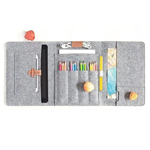 Produktbild: Federmäppchen Multifunktional Tablet Tasche Stifteetui Filz für iPad mini Kindle Paperwhite Stifteetui für A5 Notizbuch - A5