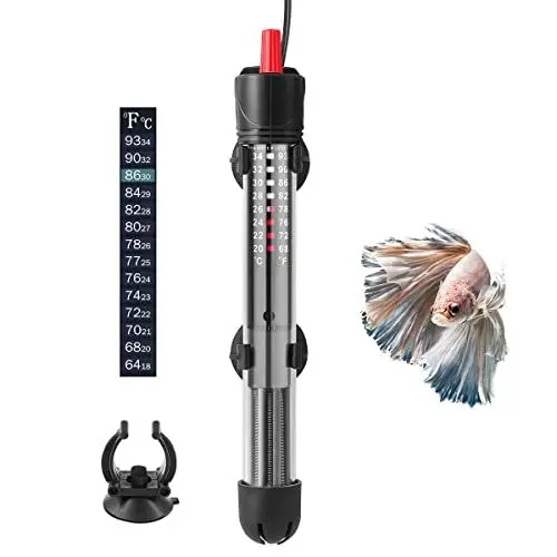 Produktbild: FEDOUR 50W 15-50L Aquarium Heizung, Verdicktes Quarzglas Aquarienheizer, Temperatur Einstellbare Aquarium Heizer Mit Saugnäpfen/Thermostat