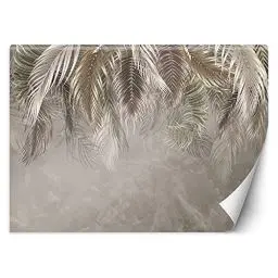 Produktbild: Feeby Vlies Fototapete Schatten Wolken Nebel 368x254 cm Grau Wanddeko Inklusive Kleister Hotel Spa Büro Wohnzimmer Schlafzimmer Flur Textur Tropisches Laub