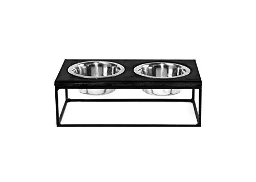 Produktbild: FEEDO - Die Beton Futterstation | Design Napf | Doppelnapf | Hundeaccessoires | (S, dunkelgrau)