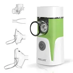 Produktbild: FEELLIFE Inhalationsgerät für Kinder & Erwachsene Leiser Inhalator Babys Tragbar Leicht Inhaliergerät Erwachsene Vernebler Inhaliergerät Atemwegserkrankungen Aerogo (Grün)