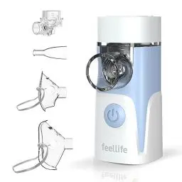 Produktbild: FEELLIFE Inhalationsgerät Inhaliergerät Inhalator Kinder Erwachsene Baby, Vernebler Inhaliergerät, Air Aerogo Series (Blau)