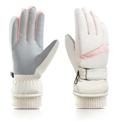 Produktbild: Feelorna Damen Winter Ski Handschuhe, Winddicht Thermische Touchscreen wasserdichte Surface&Fleece gefütterte Winter Warme Handschuhe für Skifahren Radfahren Reiten Outdoor Sport