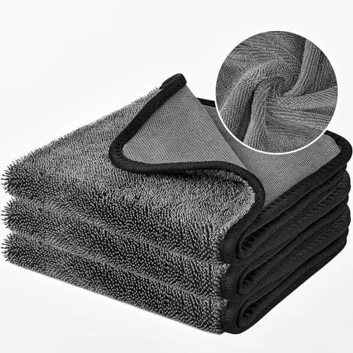 Produktbild: Feelyhee 3 Stück Mikrofasertuch für Auto, 30 x 40 cm, Handtuch für Auto, Motorrad, Mikrofasertuch, saugfähig, schnell trocknend, saugfähige Mikrofasertücher