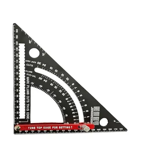 Produktbild: FEETE Zimmermannswinkel Winkelmesser 180mm,einstellbares Quadrat Sparren Quadrat Schreiner Werkzeuge, Kombination Quadrat Framing Quadrat, Aluminium Schreiner Winkel, Geschenk für Zimmerleute