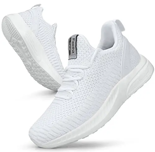 Produktbild: Feethit Damen Laufschuhe Turnschuhe Sportschuhe Sneaker Leichtgewichts Atmungsaktiv Walkingschuhe Outdoor Fitness Jogging Sportsschuhe 41 Weiß