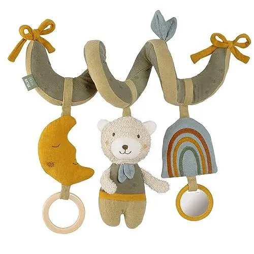 Produktbild: Fehn Activity Spirale Bär fehnNATUR - Kinderwagen Spielzeug zum Fühlen und Greifen - Babyspielzeug für Bett, Laufstall, Babyschale & Autositz - Motorikspielzeug für Babys und Kleinkinder ab 0+ Monaten
