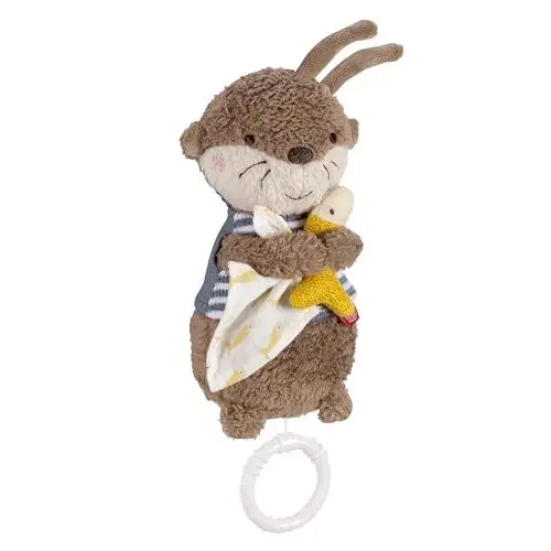 Produktbild: Fehn Mini-Spieluhr Otter – Kuscheltier & Einschlafhilfe: Aufzieh-Spieluhr mit sanfter Melodie Brahms Wiegenlied beruhigt in jeder Situation – für Babys und Kleinkinder ab 0+ Monaten