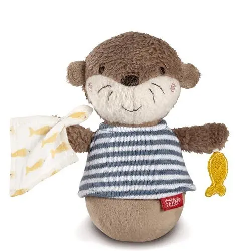 Produktbild: Fehn Mini-Stehauf Otter – Lustiges Motorikspielzeug zum Greifen, Tasten, Fühlen und Stupsen – Für Babys und Kleinkinder ab 0+ Monaten