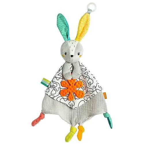 Produktbild: Fehn Schmusetuch Baby Spielzeug Hase - Schnuffeltuch für Neugeborene - Einschlafhilfe zum Knuddeln, Greifen - Kuscheltier Handpuppe - Kuscheltuch Schlaftier für Babys und Kleinkinder ab 0+ Monaten