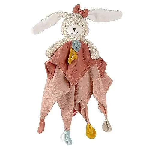 Produktbild: Fehn Schmusetuch Hase fehnNATUR - Spielkamerad & Stofftier-Schnuffeltuch aus Baumwolle aus biologischem Anbau - mit Schnuller-Befestigung - für Babys & Kleinkinder ab 0+ Monaten