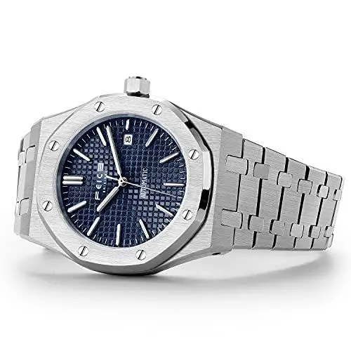 Produktbild: FEICE Herren Automatik Mechanische Uhr Kleideruhren für Herren Blaues Zifferblatt wasserdichte Sportarmbanduhr