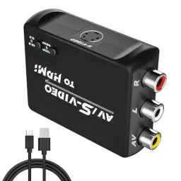Produktbild: FeiEVER S-Video-zu-HDMI-Konverter, RCA-zu-HDMI-Konverter, unterstützt Auflösung 720P/480 Umschaltung, Bildschirm 4:3/16:9 Umschaltung.
