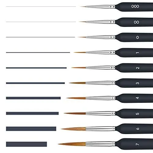 Produktbild: Feine Pinsel Set, 10 Stück Acrylfarben, Acryl Pinsel Aquarell Modellbau Malpinsel für Acrylmalerei, Malen Nach Zahlen Dünne Pinsel Klein, Detail Pinsel Miniatur Künstlerpinsel Paint Brush