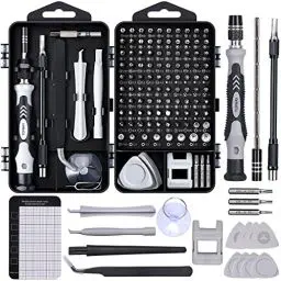 Produktbild: Feinmechaniker Werkzeug Set Mini Schraubenzieher: 122 in 1 Handy Reparatur Werkzeug Set mit 101 Bits für PC Computer iPhone Laptop Tablet PS5 Xbox Spielzeug Uhren Kamera Brillen