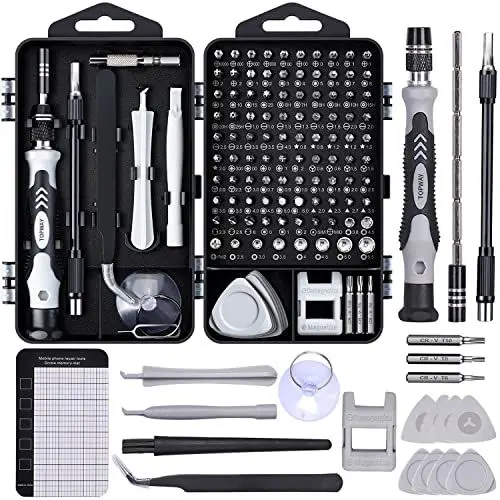 Produktbild: Feinmechaniker Werkzeug Set Mini Schraubenzieher: 122 in 1 Handy Reparatur Werkzeug Set mit 101 Bits für PC Computer iPhone Laptop Tablet PS5 Xbox Spielzeug Uhren Kamera Brillen