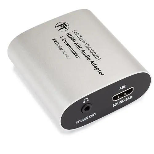 Produktbild: FeinTech VMA00201 HDMI-ARC Audio TV Adapter mit Dolby Digital Decoder Konverter für Kopfhörer Stereo-Anlage mit Lautstärke-Steuerung Soundbar-Passthrough