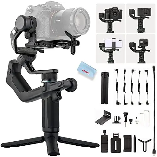 Produktbild: FeiyuTech SCORP-Mini 3-Achsen-Stabilisator für spiegellose Kamera, Kompaktkameras, Action-Kamera, für Canon, Sony, Panasonic, Fujifilm, Nikon, iPhone, Samsung, maximale Traglast: 1,2 kg