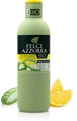 Produktbild: Felce Azzurra BIO Duschbad Aloe Vera & Lemon - Duschbad mit frischem Zitrusduft und Aloe Vera auf Bio-Basis - 100% recyclebare Verpackung - 1er Pack (1x 500 ml)