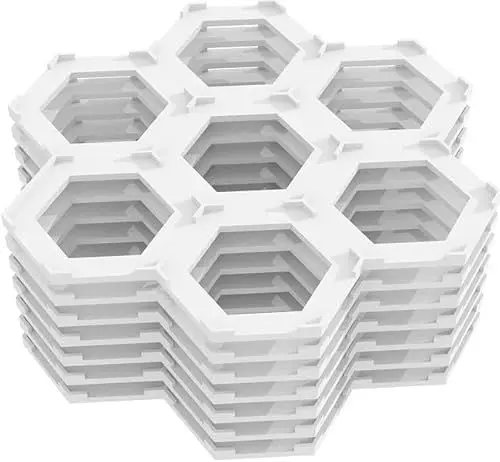 Produktbild: Feldherr 7er Set Plättchen Halter kompatibel mit Dorfromantik: Das Brettspiel, Farbe:Weiß