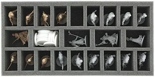 Produktbild: Feldherr AU050ZC21 50 mm Schaumstoffeinlage mit 23 tiefen Fächern kompatibel mit große Zombicide Zombies und Überlebende