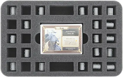 Produktbild: Feldherr HS030MD09 30 mm Half-Size Schaumstoff mit 24 quadratischen Ausstanzungen und Kartenfach kompatibel mit Massive Darkness