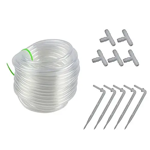 Produktbild: Felenny Bewässerung Pfeil-Tropfer Emitter Bewässerungsset Gewächshaus Garten Micro Automatisches Bewässerungssystem 4/7mm Klarer Bewässerungsschlauch mit T- Anschlüssen für Kleine Garten- Topfpflanzen