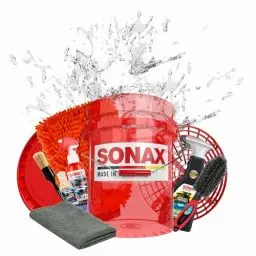 Produktbild: Felgenreiniger Set | Sonax Felgenbeast + Auto Wascheimer mit Sieb und Deckel + Felgenbürste + Waschhandschuh + Pinsel + Ceramic Spray Versiegelung + Ceramic Shampoo + Mikrofasertuch