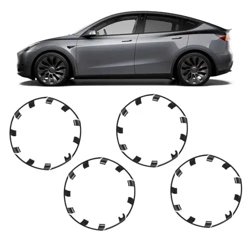 Produktbild: Fabater Felgenschutz, 21-Zoll-Felgenschutz, Ersatz für Tesla Model Y Performance 2021 Bis 2023, Kratzfest, Felgen-Nabenkappen-Abdeckung, Nabenschutz, Felgenabdeckung (Matt-schwarz)